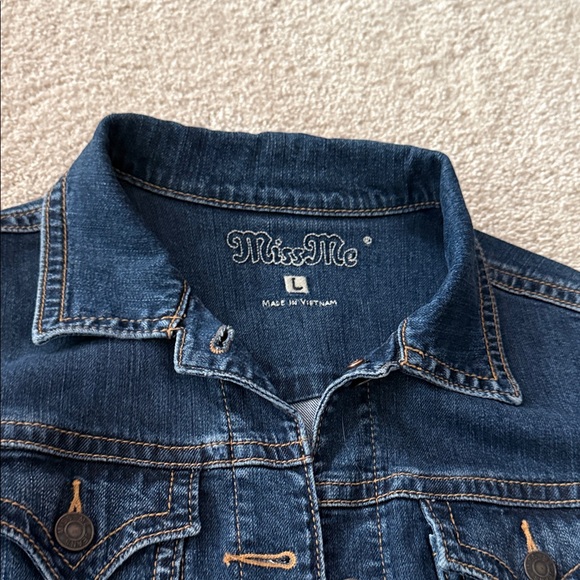 Miss Me Dark Blue Denim Jacket - Picture 3 of 6